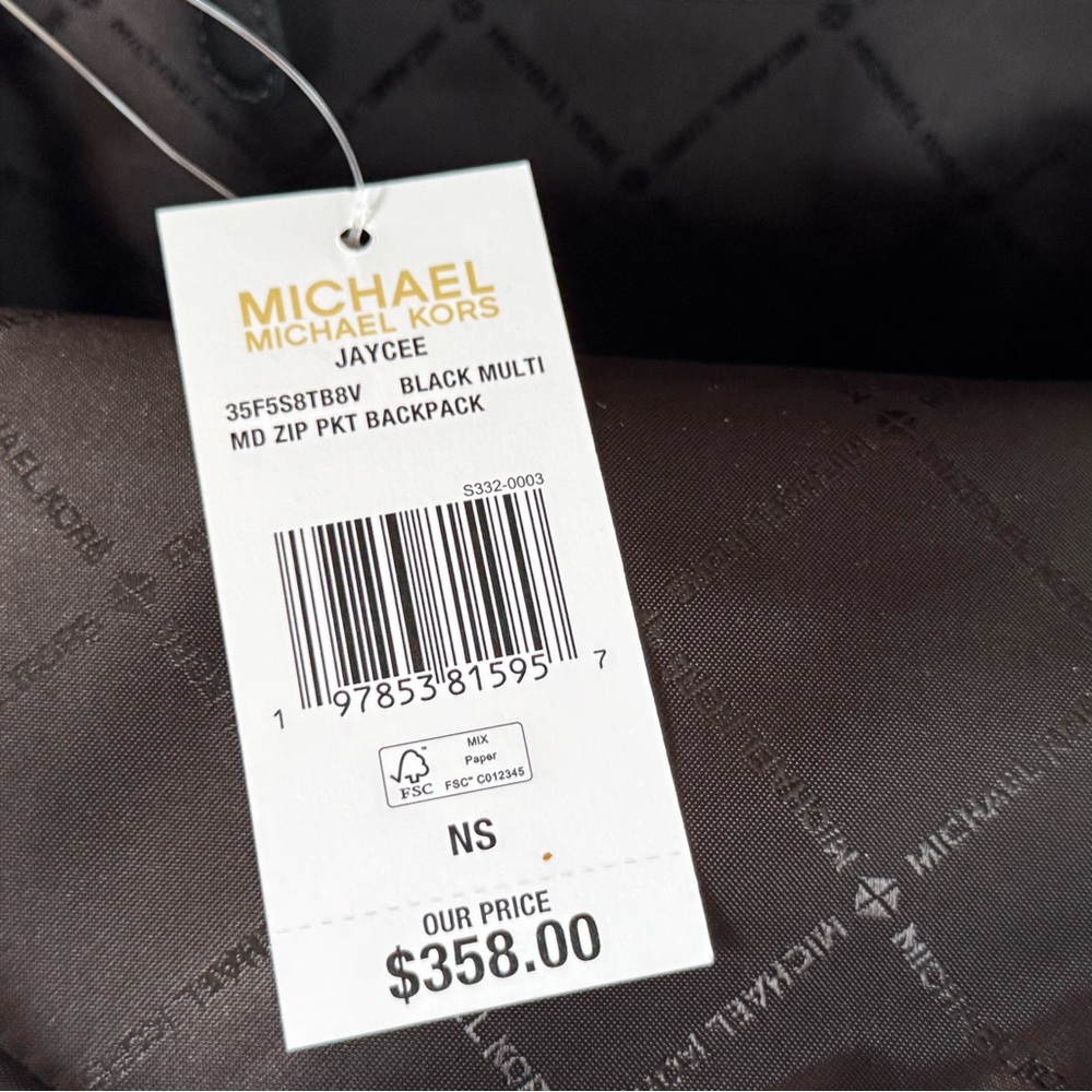 Michael Kors Jaycee Medium Backpack MK Ombre Black Multi - Picture 12 of 14